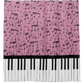 Stylish piano keys and music shower curtains douchegordijn (Voorkant)