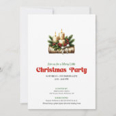 Stylish Pine Wreath Christmas Candles Invite Kaart (Voorkant)