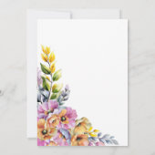 Stylish Pink and Orange Floral Save the Date Kaart (Achterkant)