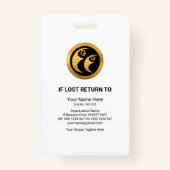 Stylish Pink Arrowhad Borders Foto Company ID Badge (Achterkant)