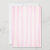 Stylish Pink Bow Pink Striped Baby Shower Kaart (Achterkant)