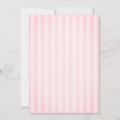 Stylish Pink Bow Striped Baby Shower Kaart (Achterkant)