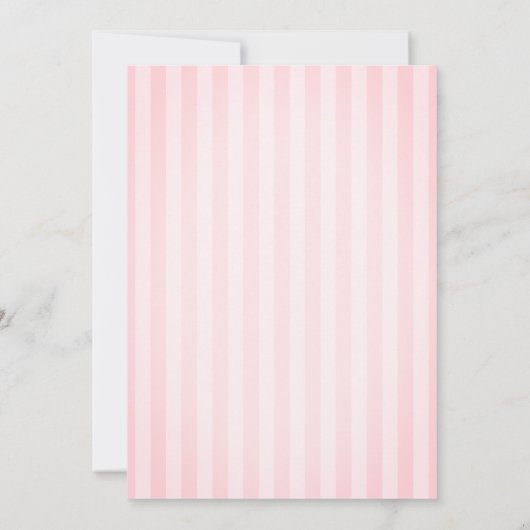 Stylish Pink Bow Striped Baby Shower Kaart (Achterkant)