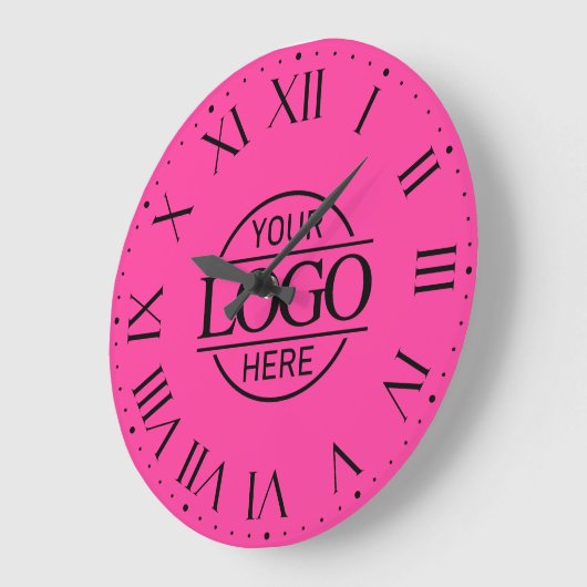 Stylish Pink Branded Company Business Logo Custom Grote Klok (Hoek)