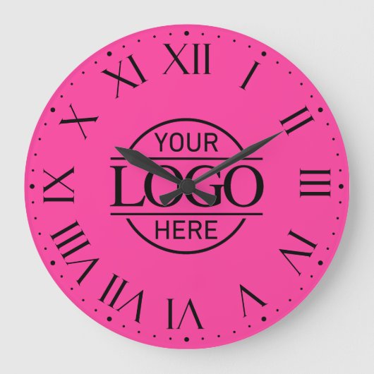 Stylish Pink Branded Company Business Logo Custom Grote Klok (Voorkant)