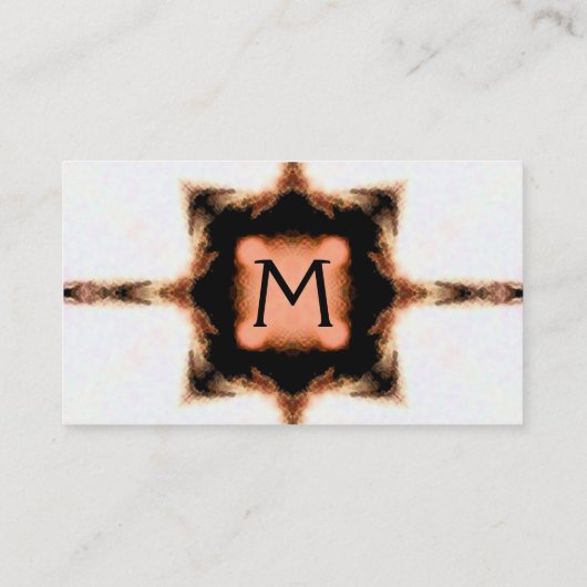 STYLISH PINK BROWN WHITE SQUARE MONOGRAM VISITEKAARTJE (Achterkant)