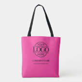 Stylish Pink Business Corporate Logo Promotional Tote Bag (Achterkant)