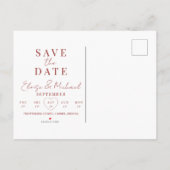 Stylish Pink Calendar Photo Wedding Save The Date Aankondigingskaart (Achterkant)