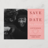 Stylish Pink Calendar Photo Wedding Save The Date Aankondigingskaart (Voorkant)