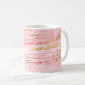 Stylish Pink Gold Abstract Marble Liquid Paint Koffiemok (Voorkant rechts)