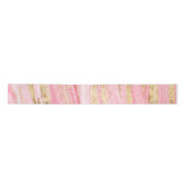 Stylish Pink Gold Abstract Marble Liquid Paint Satijnen Lint (Voorkant)