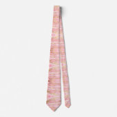 Stylish Pink Gold Abstract Marble Liquid Paint Stropdas (Voorkant)