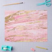 Stylish Pink Gold Abstract Marble Liquid Paint Tissuepapier (Craft)