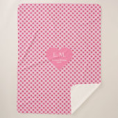Stylish Pink Hearts Personalized Best Valentine  Sherpa Deken (Voorkant)