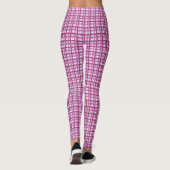 Stylish pink plaid geometric patterned leggings (Achterkant)