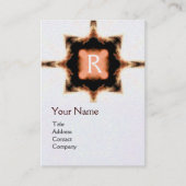 STYLISH PINK RED BROWN SQUARE MONOGRAM White Pearl Visitekaartje (Voorkant)