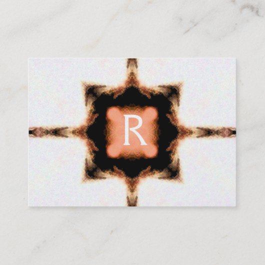 STYLISH PINK RED BROWN SQUARE MONOGRAM White Pearl Visitekaartje (Achterkant)