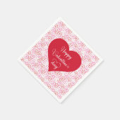 Stylish Pink Red Hearts Valentine Napkins Servet (Hoek)