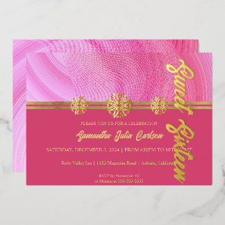 Stylish Pink Sweet 16 Invitation Folie Uitnodiging