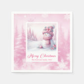 Stylish Pinkmas Kids Christmas Scene Winter Forest Servet (Voorkant)