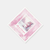 Stylish Pinkmas Kids Christmas Scene Winter Forest Servet (Hoek)