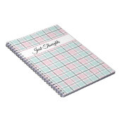 Stylish plaid with pastel gray, pink and blue  notitieboek (Rechterzijde)