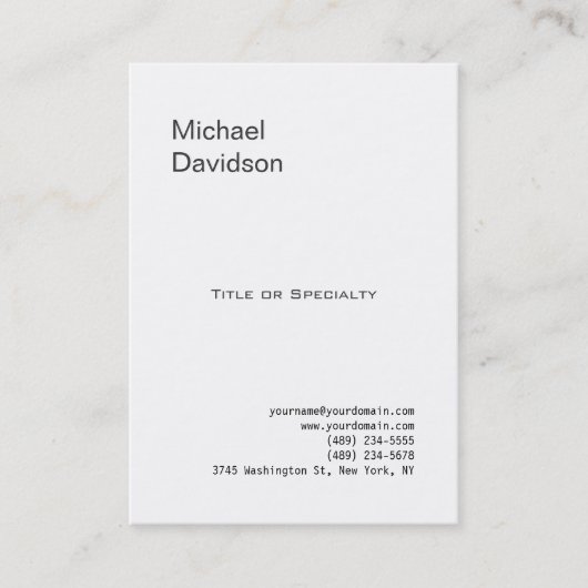 Stylish Plain Chubby Black White Visitekaartje (Voorkant)