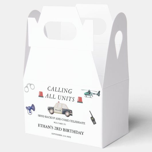 Stylish Police Kids Birthday Bedankdoosjes (Geopend)