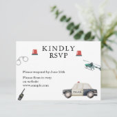 Stylish Police Kids Birthday Bedankkaart (Staand voorkant)