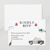 Stylish Police Kids Birthday Bedankkaart (Voorkant / Achterkant)