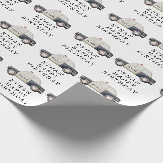 Stylish Police Kids Birthday Cadeaupapier (Hoek)