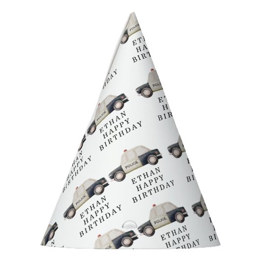 Stylish Police Kids Birthday Feesthoedjes (Links)