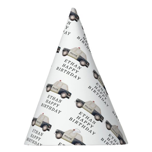 Stylish Police Kids Birthday Feesthoedjes (Rechts)