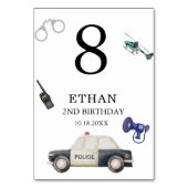 Stylish Police Kids Birthday Kaart (Achterkant)