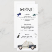 Stylish Police Kids Birthday Menu (Voorkant / Achterkant)