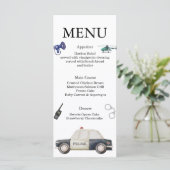 Stylish Police Kids Birthday Menu (Staand voorkant)