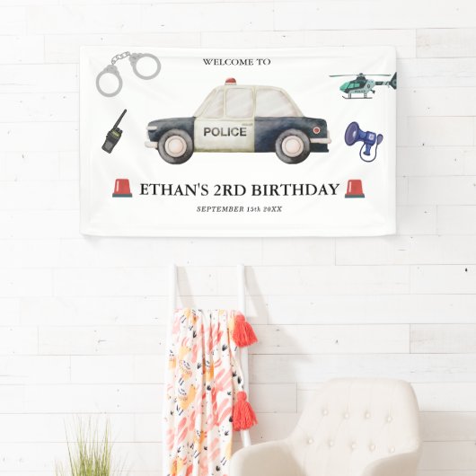 Stylish Police Kids Birthday Spandoek (Insitu)