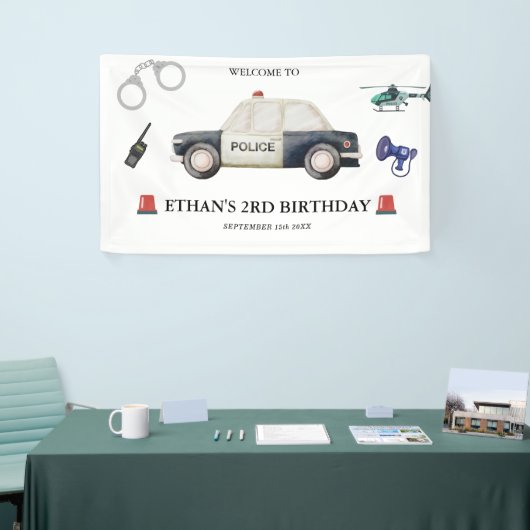 Stylish Police Kids Birthday Spandoek (Beurs)