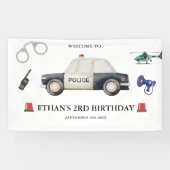 Stylish Police Kids Birthday Spandoek (Horizontaal)