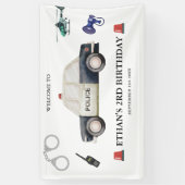 Stylish Police Kids Birthday Spandoek (Verticaal)