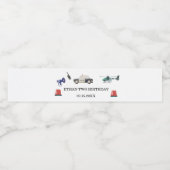 Stylish Police Kids Birthday Waterfles Etiket (Enkel label)