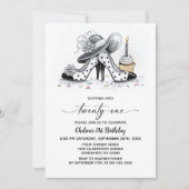 Stylish Polka Dot High Heel Shoes 21st Birthday Kaart (Voorkant)