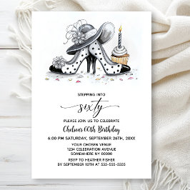 Stylish Polka Dot High Heel Shoes 60th Birthday Kaart