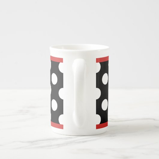 Stylish Polka Dot Monogram Bone China Mok (Achterkant)