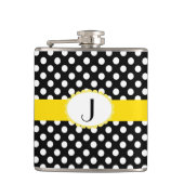Stylish Polka Dots and Monogram Flask Heupfles (Voorkant)