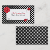 Stylish Polka Dots & Ladybugs mammie Calling Card Contactkaartje (Voorkant / Achterkant)