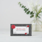 Stylish Polka Dots & Ladybugs mammie Calling Card Contactkaartje (Staand voorkant)