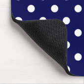 Stylish Polka Dots On Dark Blue Mouse Pad Muismat (Hoek)
