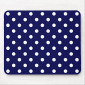Stylish Polka Dots On Dark Blue Mouse Pad Muismat (Voorkant)