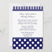 Stylish Polka Dots & Stripes Wedding Invitation Kaart (Voorkant)